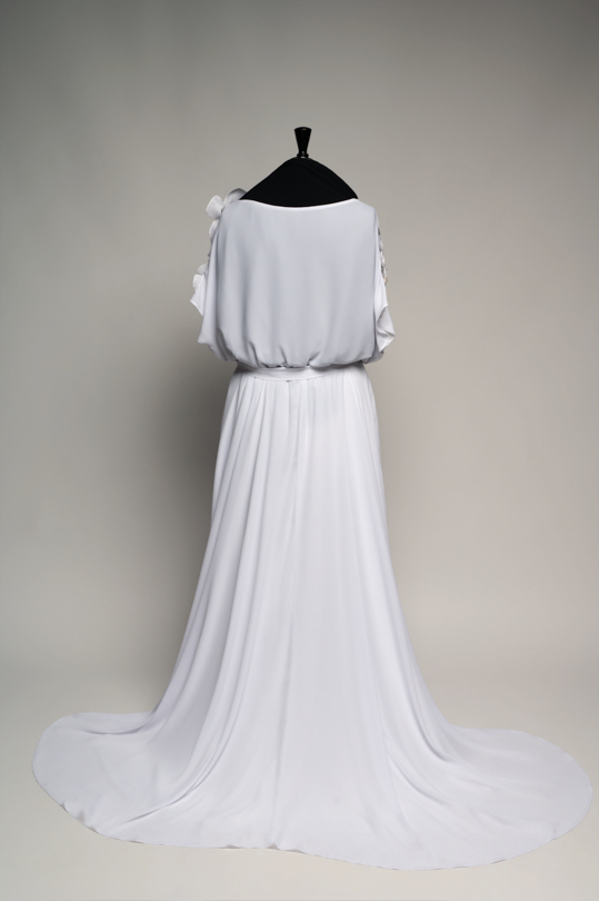 Dos de la robe de mariée Isalia en mousseline et tulle